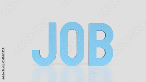 Job Opportunity Concept with Blue Three Dimensional Typography 3d render.