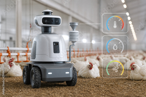 Smart poultry robot monitoring barn environment
