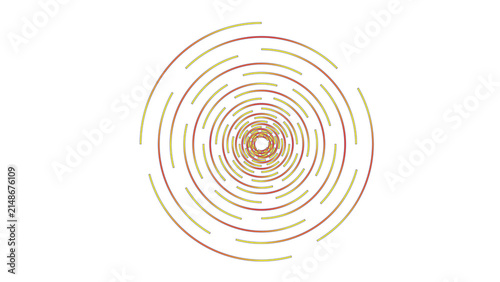 Abstract Golden Spiral Circular Line Pattern Isolated on White Background