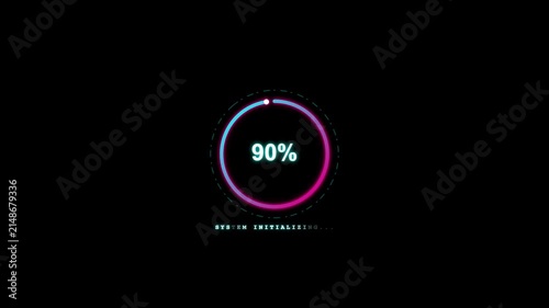 Circular progress bar animation with percentage indicators