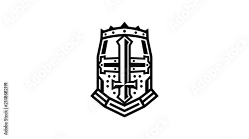 Crusader knight helmet emblem symbol icon