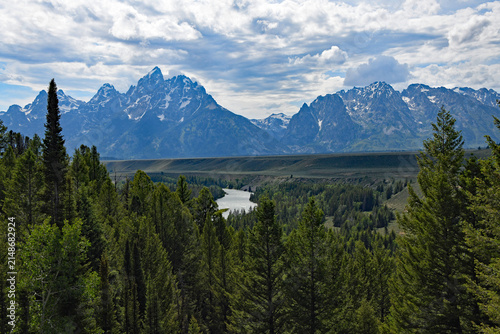 View of Grand Tetons and Yellowstone River, Wyoming