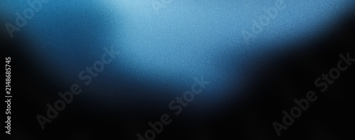 Glowing blue abstract shape, dark grainy black blue background, noise texture futuristic dynamic poster header cover wallpaper banner backdrop design