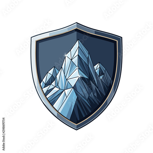 Mountain Crest Badge Emblem Icon Isolated Transparent Background