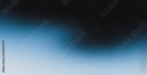 Blue light grainy gradient on black background, smooth color flow, noise texture effect
