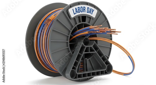 Industrial Wire Spool Wound with Copper Cable for Labor Day
