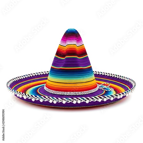 Vibrant traditional mexican sombrero hat for fiesta celebrations