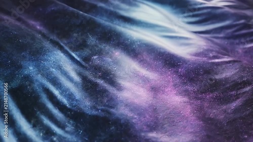 Ethereal Silky Fabric with Cosmic Night Sky Colors and Subtle Star-Like Specks Across Drape