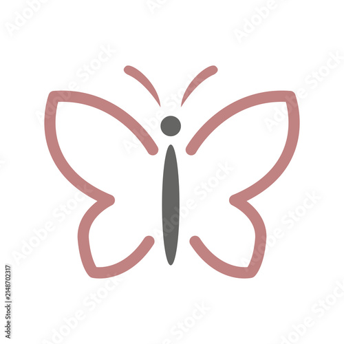 Elegant butterfly outline logo vector icon for beauty and spa