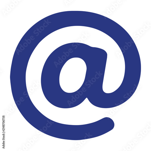 At Symbol Icon Vector, Navy Blue Email Address Sign, Contact Communication Symbol