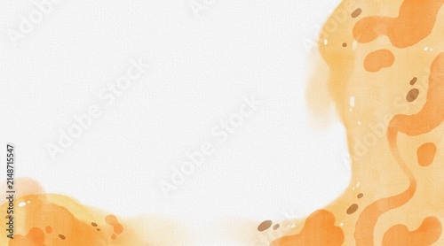 Photography Abstract orange watercolor background border with soft spots and lines, warm fal