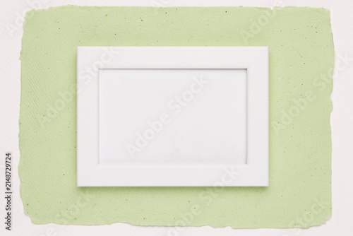 Minimal White Photo Frame on Pastel Background