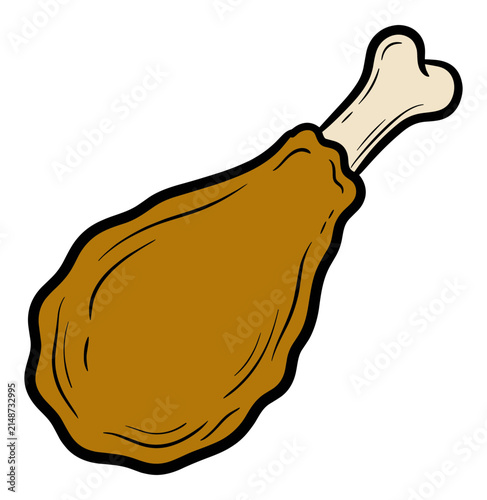 Simple Fried Chicken Leg Vector Illustration