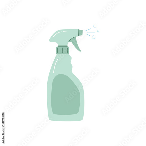Cleaning Spray Bottle Vector Illustration Minimalist Housekeeping Plastic Sprayer Icon