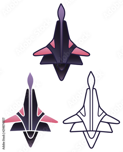 Canvastavla FUTURISTIC SPACESHIP ICON VECTOR