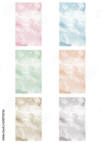Soft Watercolor Vertical Card Background Collection, Set of 6
