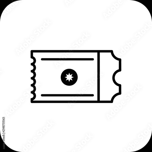 Ticket Icon Isolated on Transparent Background