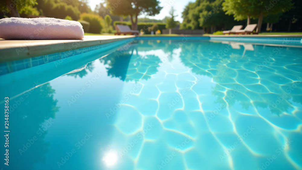 Fototapeta premium Blue Pool Under Summer Sun Commercial Use