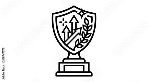 Trophy icon representing achievement success and growth