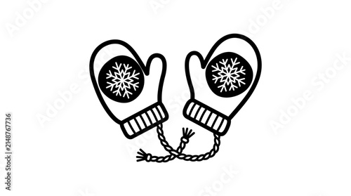 Winter accessory with snowflake design illustration isolated on white background
