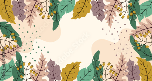 Natural Botanical Foliage Border Background Design