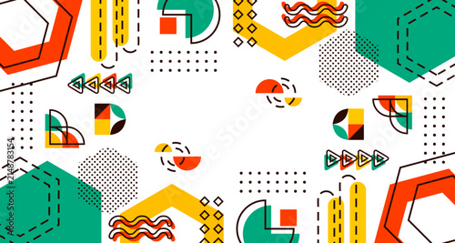 Modern Memphis Style Abstract Background Template