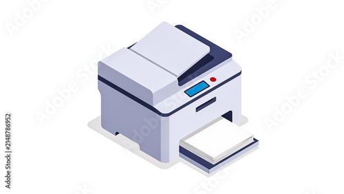 Modern office printer with paper tray for document printing and business workflow