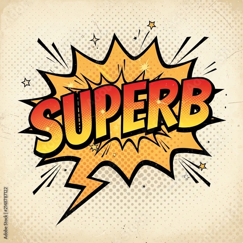 Vibrant Comic Style Superhero Word Art Illustration.