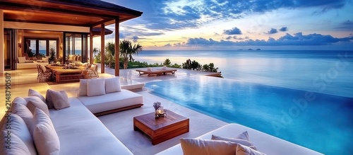 Oceanfront Villa Sunset Poolside Luxury Relaxation