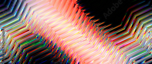 Canvastavla Colorful Zigzag Geometric Pattern with Chromatic Aberration Effect