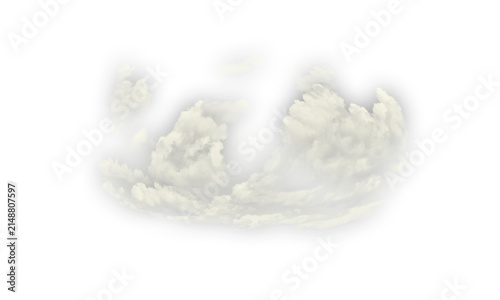 Obraz na plátně Fluffy white clouds isolated on transparent background
