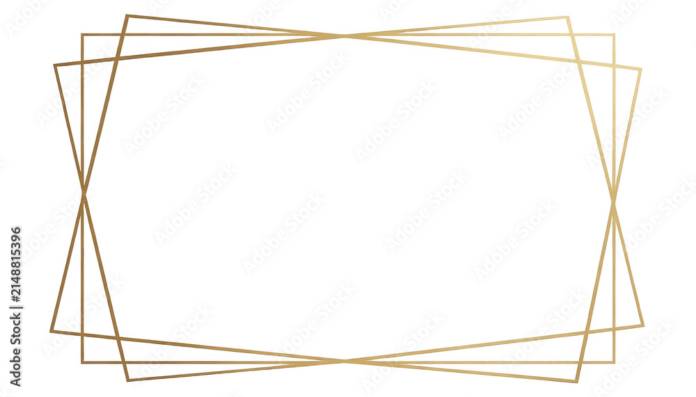 Fototapeta premium Gold Geometric Frame Transparent Background