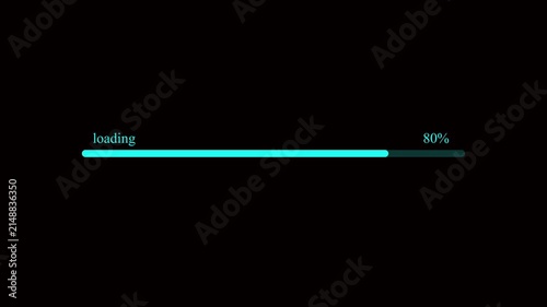 abstract loading bar animation transparent background, Loading bar and percentage Futuristic progress loading bar 0-100 .