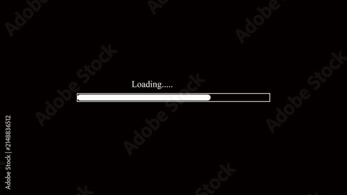   
progress bar animation with alpha channel, white loading bar animate on a transparent background.