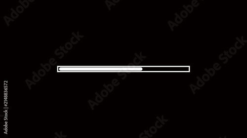 progress bar animation with alpha channel, white loading bar animate on a transparent background.