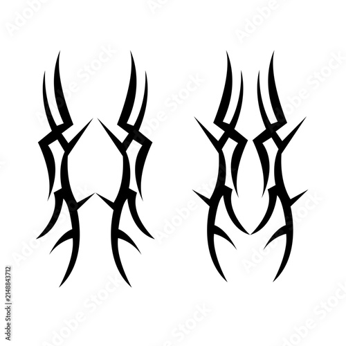 Foto tattoo tribal symmetric pattern elements for tattoo men right and left hand and