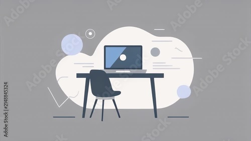 cartoon sheep sitting on modern chair in cozy room animation