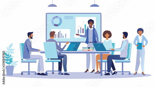Dynamic Team Collaborating Around Premium Digital Asset