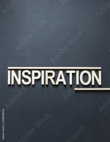 Inspiration Word Art on Textured Background.