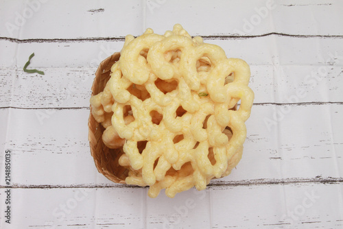crackers on a wooden table