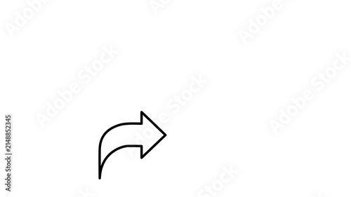 Share Arrow Animation Line Icon Video – Modern UI Line Arrow Motion Graphic for App, Web and Interface