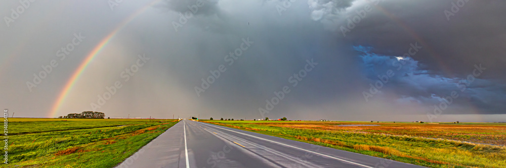 Obraz premium Impacts of Climate Change. Extreme Weather, Supercell Storms, Global Warming and Environmental Sustainability. Wide Web Banner Featuring Copy Space