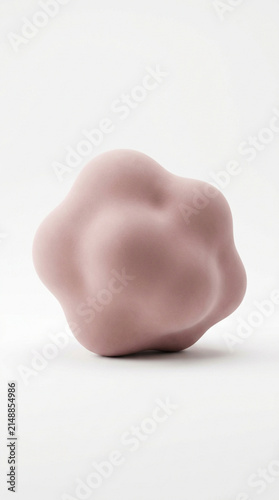 This minimalist puffy form with a clean shadow rests on a pure white background