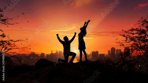 Full body silhouette landscape photograph Created with Generativ