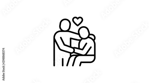 Caring hands icon, support and empathy concept, isolated on transparent background
