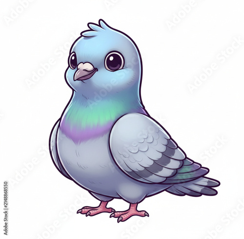 Plakat w ramie blue bird on white background