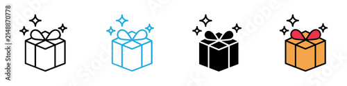 Gift multi - style icon design concept