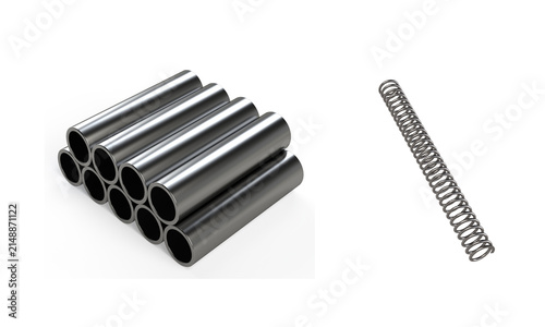 3D Stainless Steel Tubes and Industrial Compression Coil Spring Mechanical Components