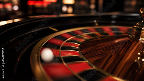 Roulette ball motion casino game gambling excitement chance risk luck wheel spinning