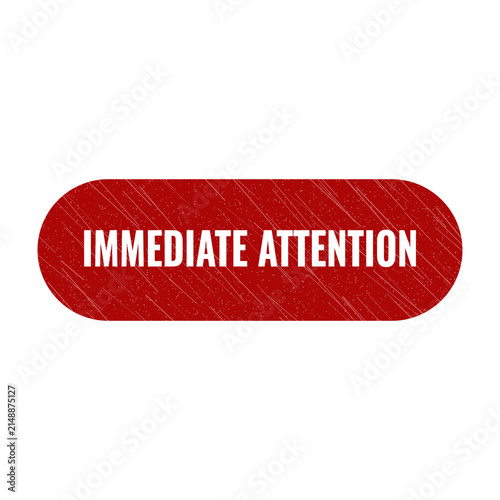 Quadro su tela Red immediate attention stamp sign with grunge texture